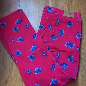 Cute Abercrombie and Fitch Floral Jeans